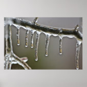 Icy Gold Reflecties Icicles Poster (Voorkant)