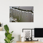 Icy Gold Reflecties Icicles Poster (Thuiskantoor)