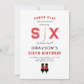 Icy Hockey 6e verjaardag II Uitnodiging (Voorkant)