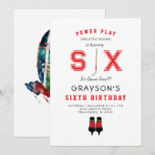 Icy Hockey 6e verjaardag II Uitnodiging (Voorkant / Achterkant)