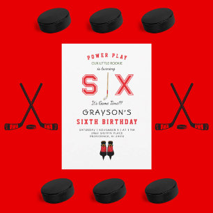 Icy Hockey 6e verjaardagsuitnodiging Kaart