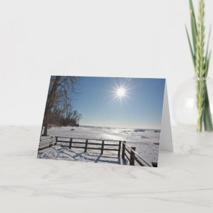 Icy Lake Erie 7 x 5 Gevouwen Wenskaart - leeg Kaart