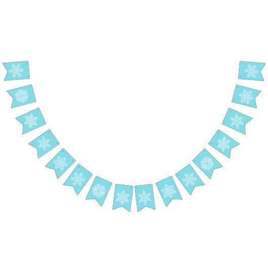 Icy Light Blue Frozen Winter Sneeuwvlokken Kerstmi Vlaggetjes (Alle)
