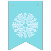 Icy Light Blue Frozen Winter Sneeuwvlokken Kerstmi Vlaggetjes (Tweede vlag)