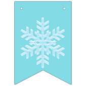 Icy Light Blue Frozen Winter Sneeuwvlokken Kerstmi Vlaggetjes (Eerste vlag)