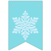 Icy Light Blue Frozen Winter Sneeuwvlokken Kerstmi Vlaggetjes (Derde vlag)