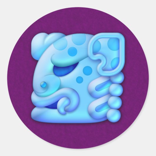 Icy Maya Animal Head Ronde Sticker (Voorkant)