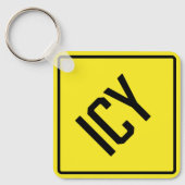 Icy Metal Vierkante Sleutelhanger (Voorkant)