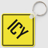 Icy Metal Vierkante Sleutelhanger (Achterkant)