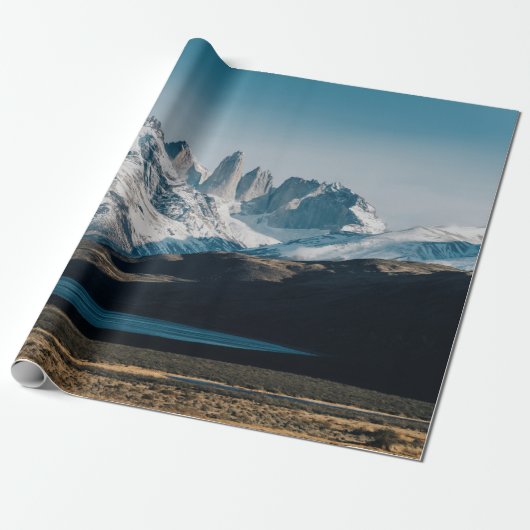 ICY MOUNTAIN SCENERY CADEAUPAPIER (Uitgerold)