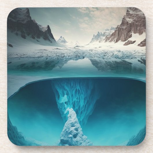 Icy Mountain View Bier Onderzetter (Voorkant)