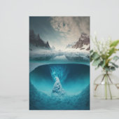 Icy Mountain View Briefpapier (Staand voorkant)