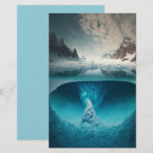 Icy Mountain View Briefpapier (Voorkant / Achterkant)