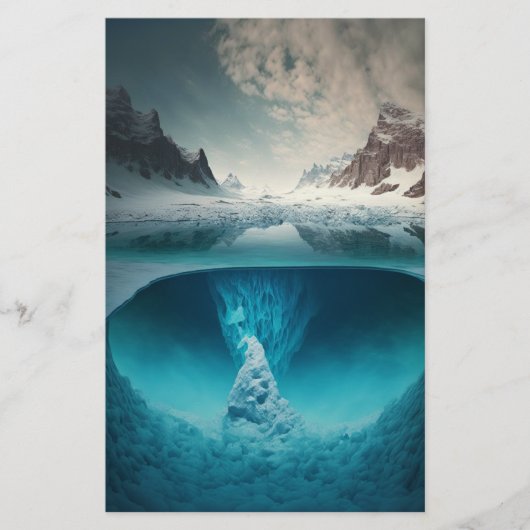Icy Mountain View Briefpapier (Voorkant)