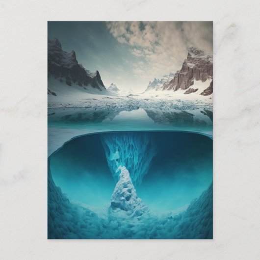 Icy Mountain View Feestdagenkaart (Voorkant)