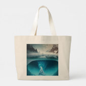 Icy Mountain View Grote Tote Bag (Achterkant)
