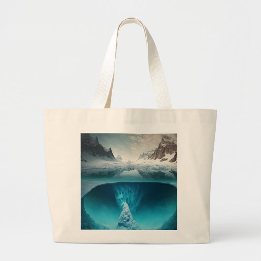 Icy Mountain View Grote Tote Bag (Voorkant)