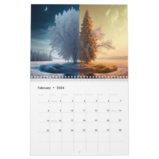 Icy Mountain View Kalender (Feb 2026)