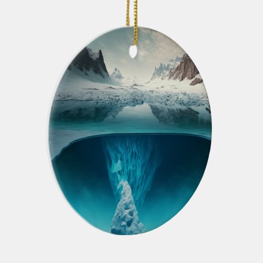 Icy Mountain View Keramisch Ornament (Rechts)