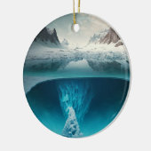 Icy Mountain View Keramisch Ornament (Links)