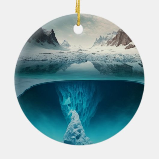 Icy Mountain View Keramisch Ornament (Achterkant)