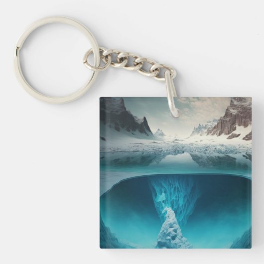 Icy Mountain View Sleutelhanger (Voorkant)