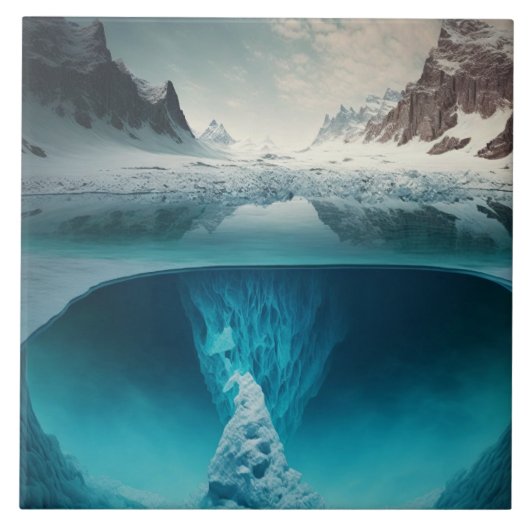 Icy Mountain View Tegeltje (Voorkant)