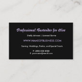 Icy Paarse drank Splash Edgy Evenementen Bartender Visitekaartje (Achterkant)