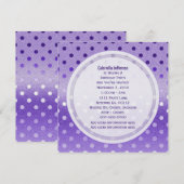 Icy Paarse Sparkle: Polka-stippen: partijuitnodigi Kaart (Voorkant / Achterkant)