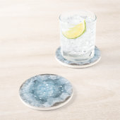 Icy Pale Blue Celestite Crystal Geode Printed  Zandsteen Onderzetter (Zijkant)