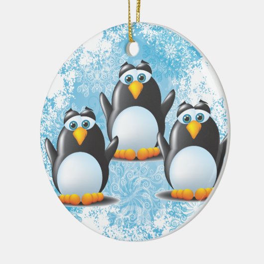 Icy Penguins Keramisch Ornament (Links)