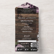 Icy Pink Mauve Rozen Lace Rustic Wood Weddenschap