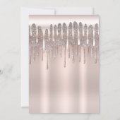 Icy Pink Rose Diamond Glitter Drip Baby shower Kaart (Achterkant)