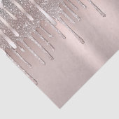 Icy Pink Rose Gold Diamond Glitter Drip Sweet 16 Tissuepapier (Detail)
