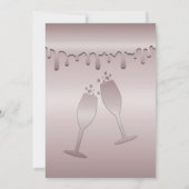 Icy Pink Rose Gold Toast Glasses Engagement Party Kaart (Achterkant)