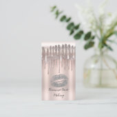 Icy Pink Silver Lips Kiss Diamond Drip Visitekaartje (Staand voorkant)