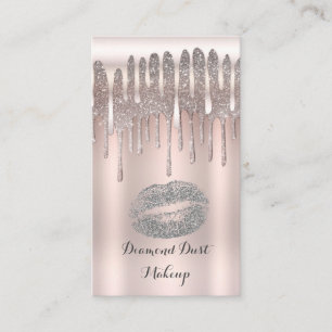 Icy Pink Silver Lips Kiss Diamond Drip Visitekaartje