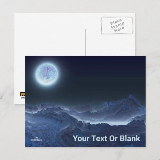Icy Planet, Frozen Moon Briefkaart (Voorkant / Achterkant)