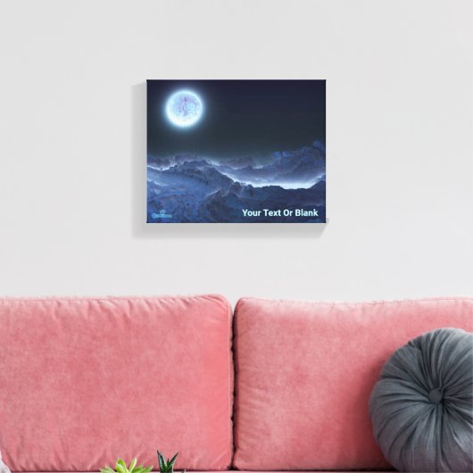 Icy Planet, Frozen Moon Canvas Afdruk (Insitu (Woonkamer))