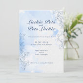 Icy sneeuw sprookje bruiloft verloving uitnodiging (Staand voorkant)