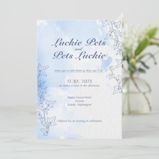 Icy sneeuw sprookje bruiloft verloving uitnodiging (Staand voorkant)