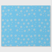 Icy sneeuwvlokken op blauwe kerst cadeaupapier (Vlak)