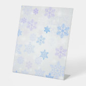 Icy Snowflake-achtergrond Reclamebord Met Voetstuk (Voorkant)