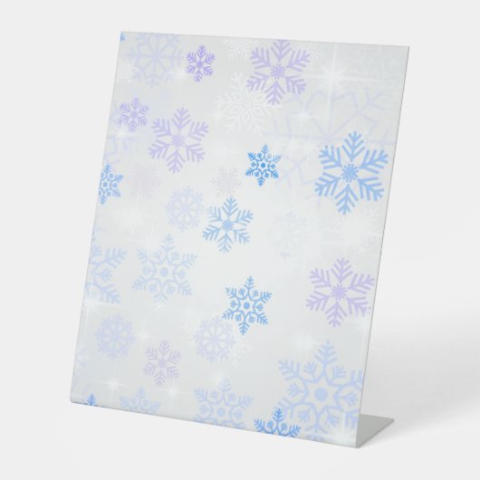 Icy Snowflake-achtergrond Reclamebord Met Voetstuk (Voorkant)