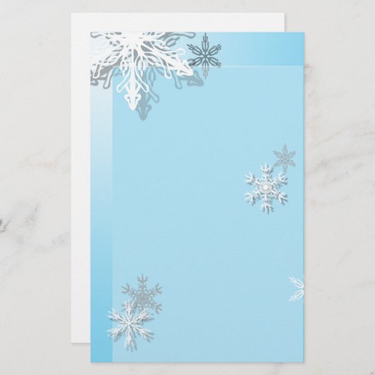 Icy Snowflake Briefpapier (Voorkant / Achterkant)