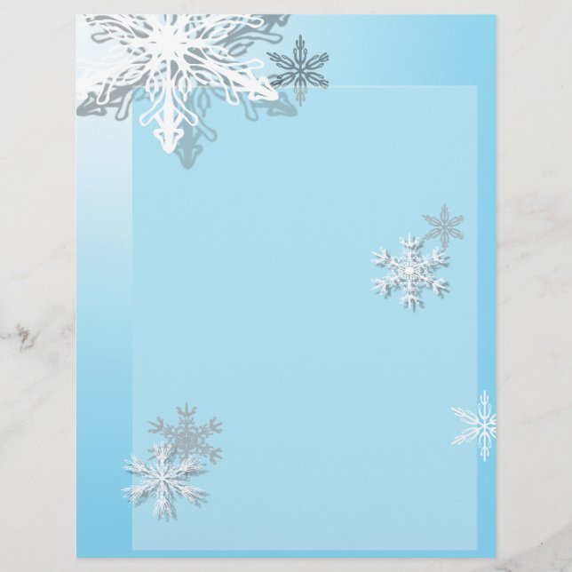 Icy Snowflake Letterhead Briefpapier (Voorkant)