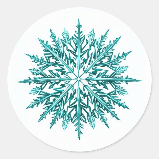 Icy Snowflake Ronde Sticker (Voorkant)