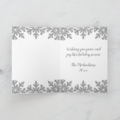 Icy Snowflakes Aangepaste foto Feestdagen Kaart (Binnen)