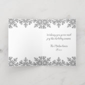 Icy Snowflakes Aangepaste foto Folie Feestdagenkaart (Binnenlaag)