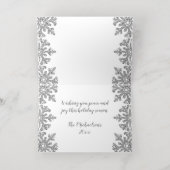 Icy Snowflakes Aangepaste kerstfoto Folie Feestdagenkaart (Binnenlaag)